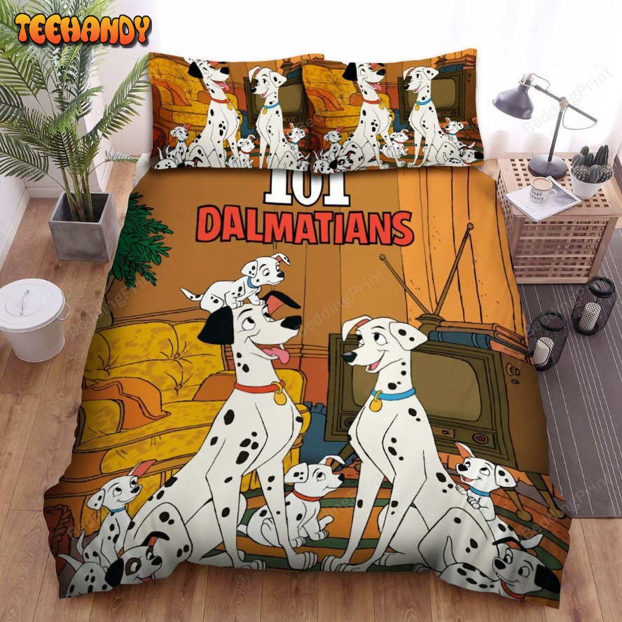 101 Dalmatians In The Living Room Duvet Cover Bedding Set