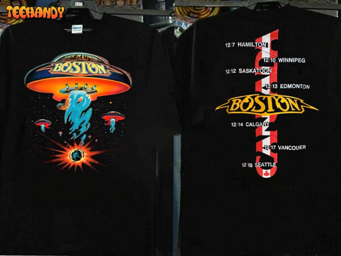 1976 Boston Canadian Tour ’76 T-Shirt, 70s Rock Band Concert Shirt