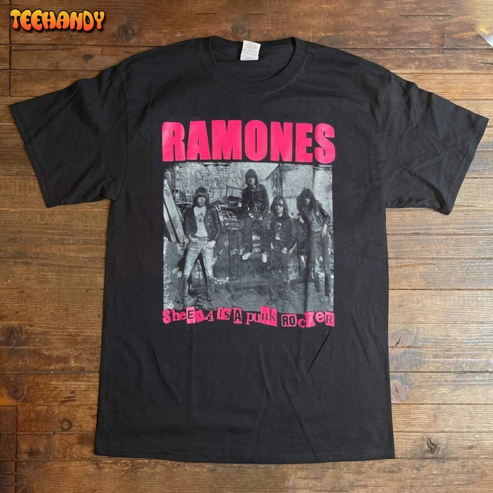 1977 Ramones Sheena Is A Punk Rocker T-Shirt, Ramones Tour 1977 T-Shirt