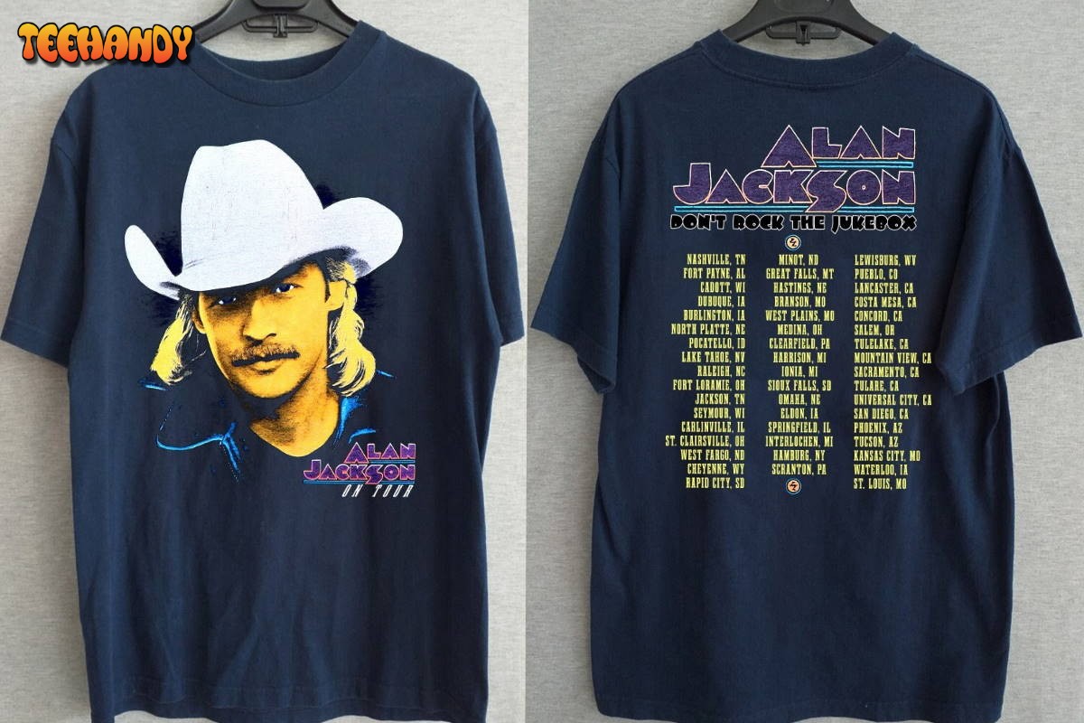 1992 Alan Jackson On Tour T-Shirt, Alan Jackson Don’t Rock The Juke Box Tour T-Shirt