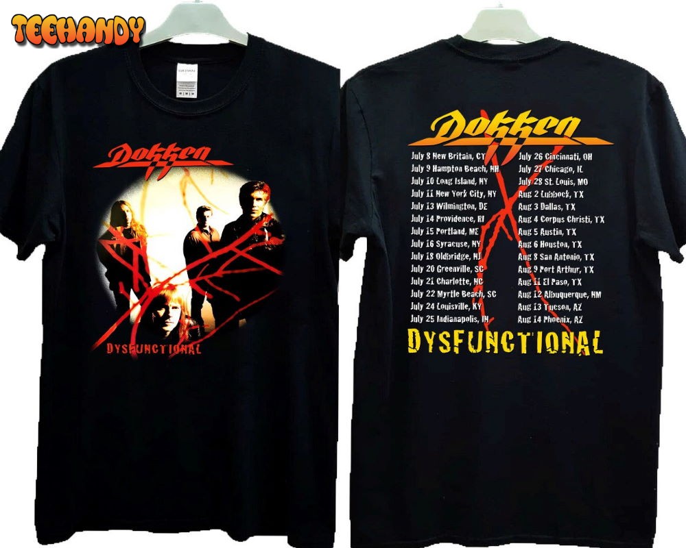 1995 Dokken Dysfunctional Album Concert T-Shirt, Dokken 1995 Shirt