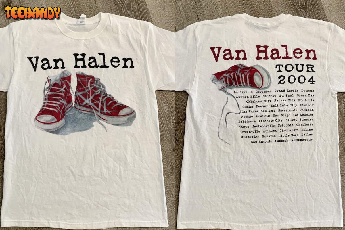 2004 Van Halen Tour T-Shirt, Van Halen White Red Shoes Tour T-Shirt
