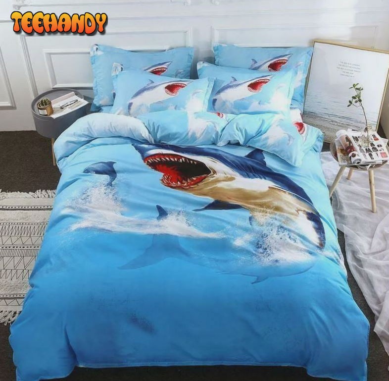 3d Cartoon Shark Bed Sheets Duvet Cover Bedding Sets