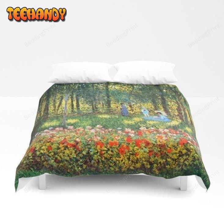 3d Claude Monet The Family In The Garden Duvet Cover Bedding Set