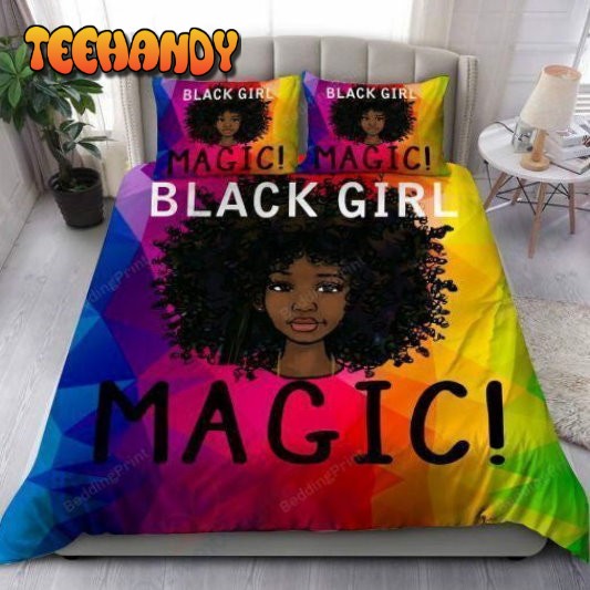 3D Colorful Black Girl Magic Duvet Cover Bedding Set