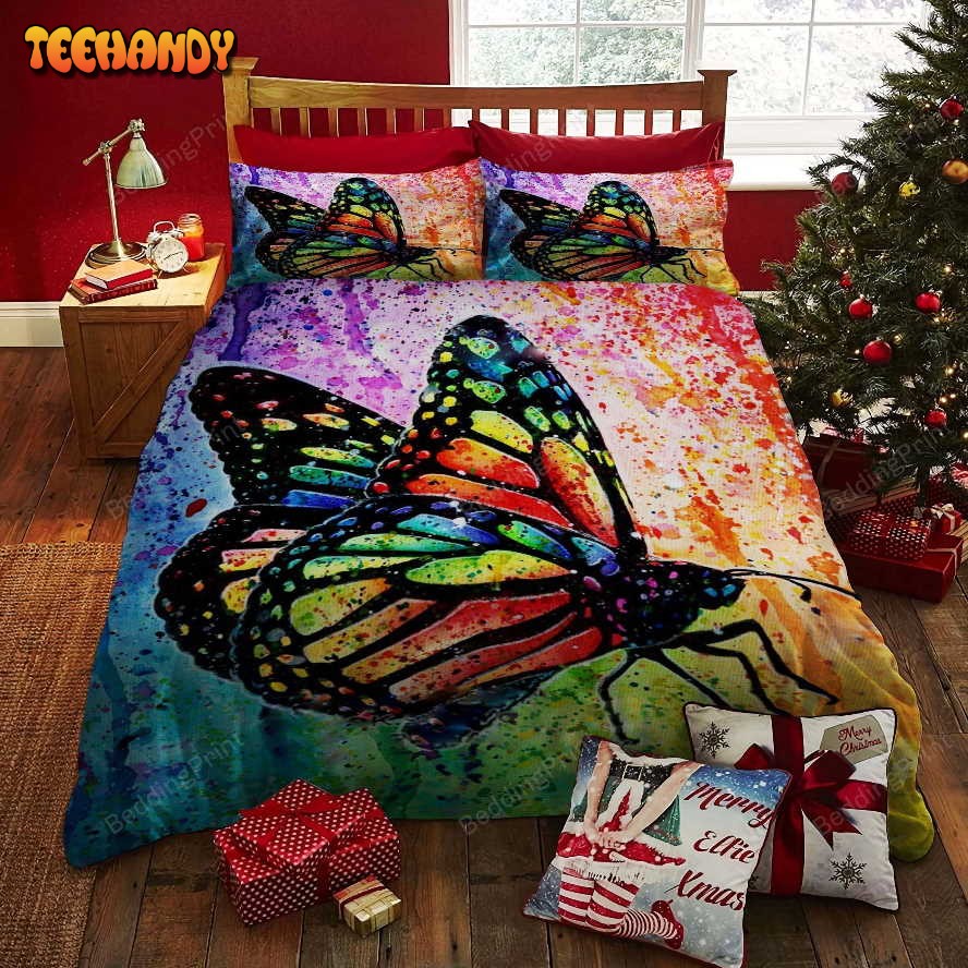 3D Colorful Butterfly Painting Art Duvet Cover Bedding Set