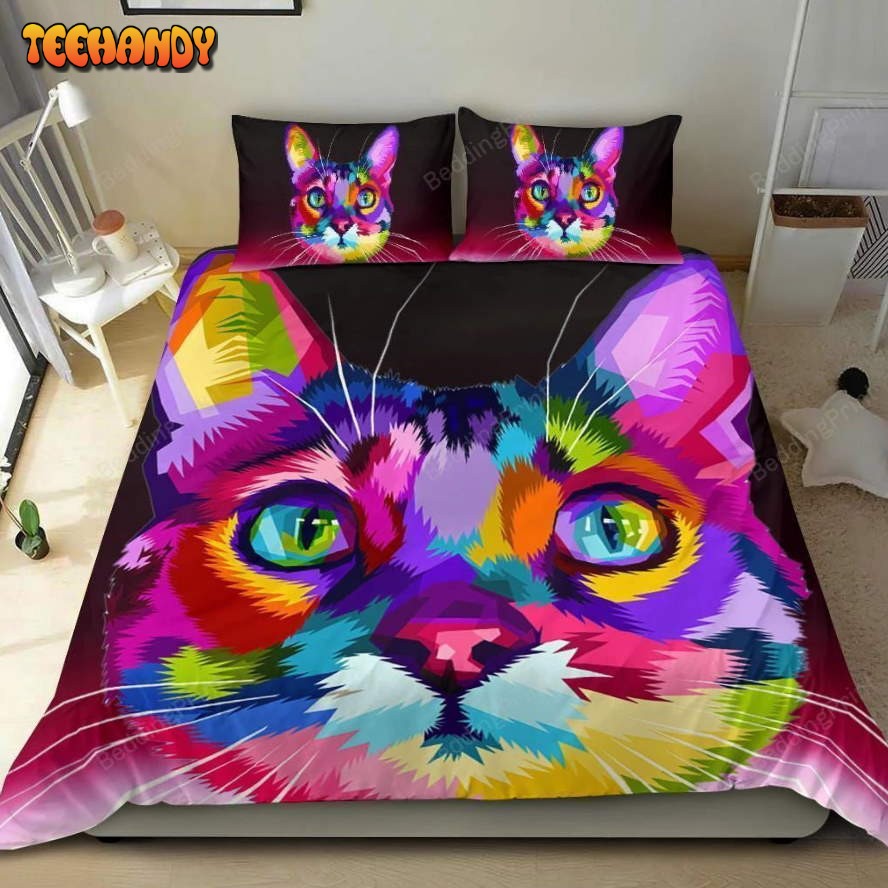 3D Colorful Cat Art Duvet Cover Bedding Set