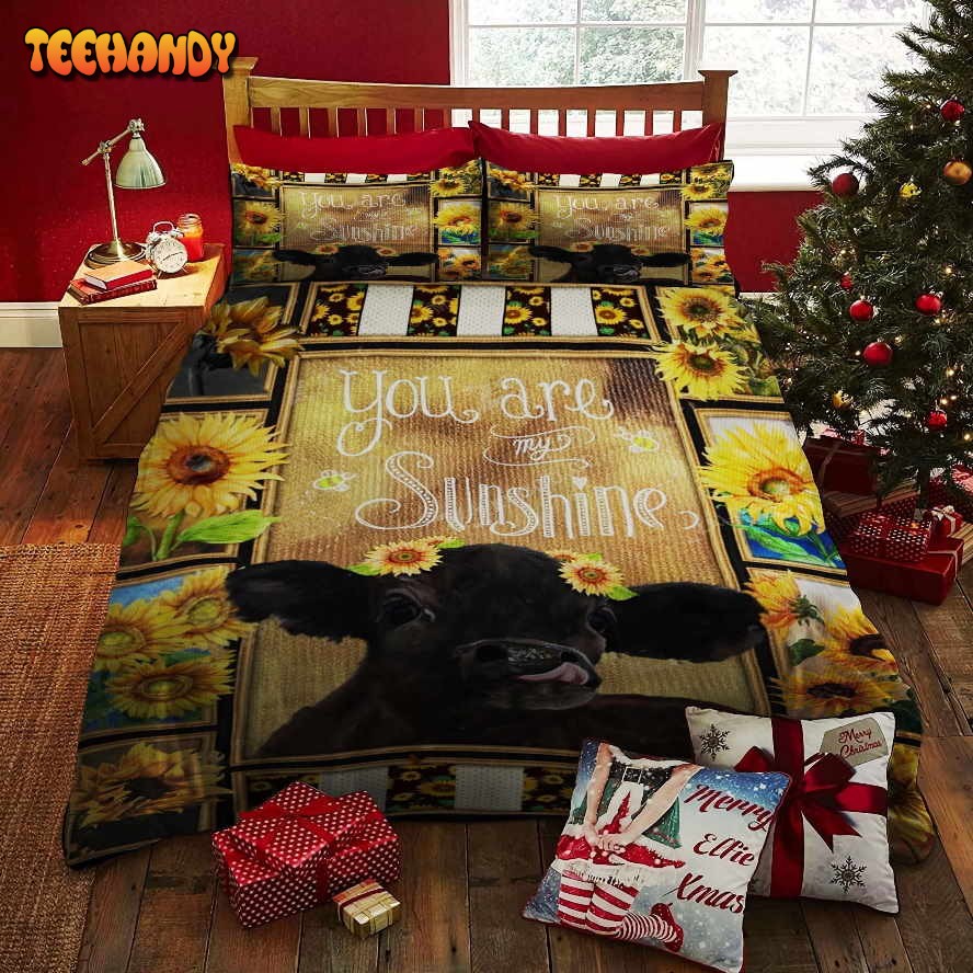 3D Cow Sunflower You Are My Sunshine Bedding Sets