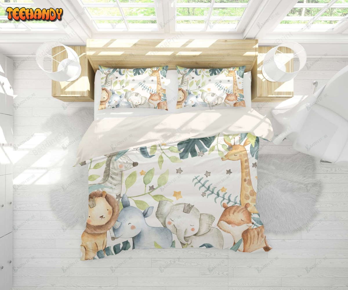 3d Elephant Giraffe Fox Animal Bedding Set