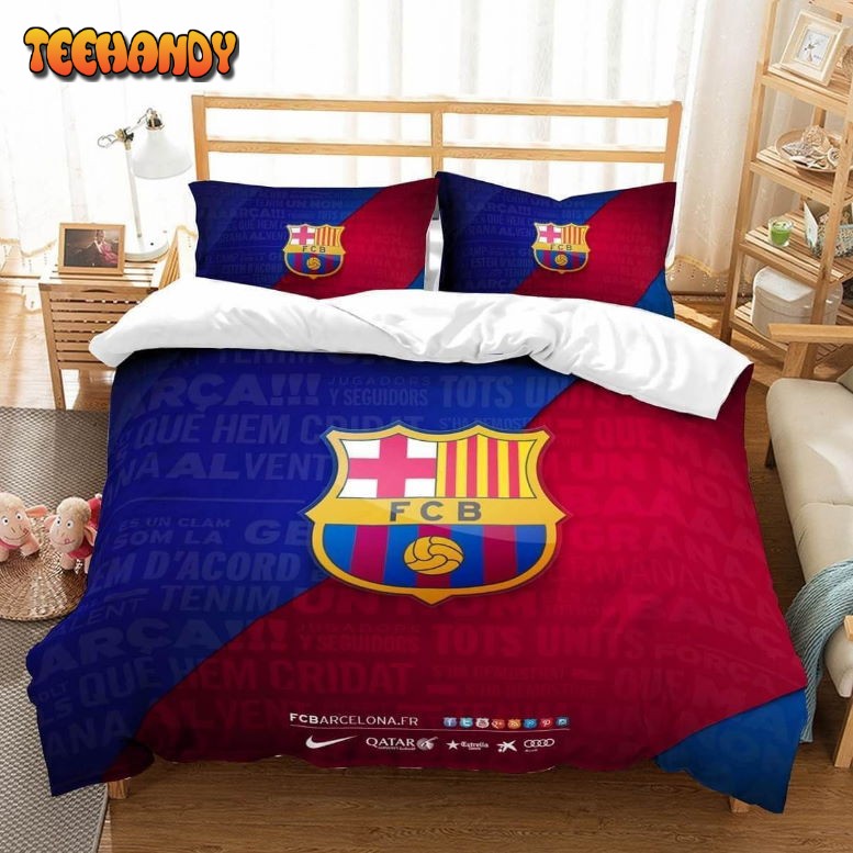 3D FC Barcelona Soccer Club Logo Bedding Set