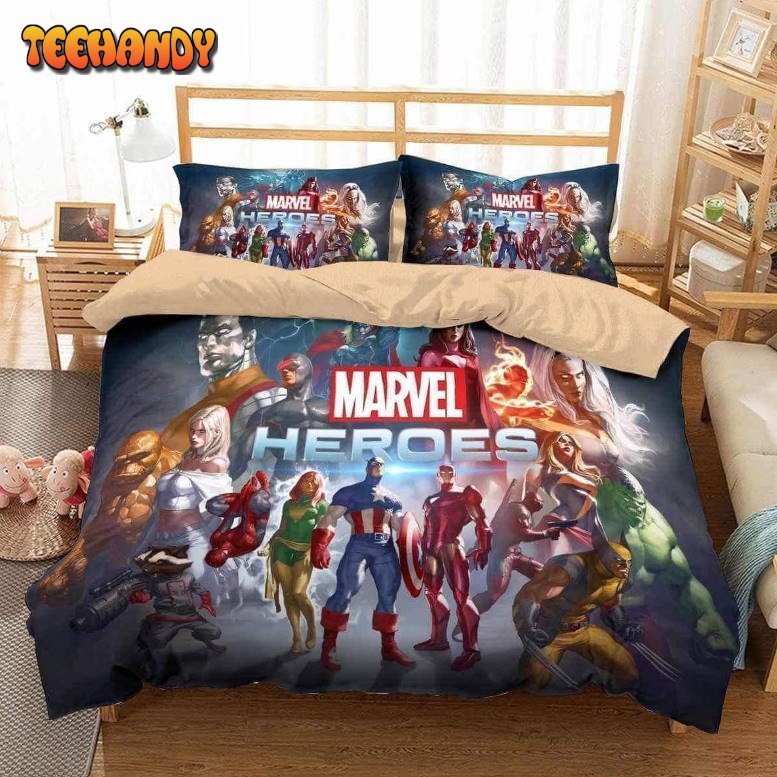 3d Marvel Heroes Duvet Cover Bedding Set