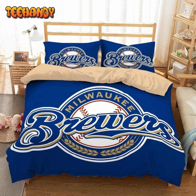 3d Milwaukee Brewers Duvet Cover Bedding Set