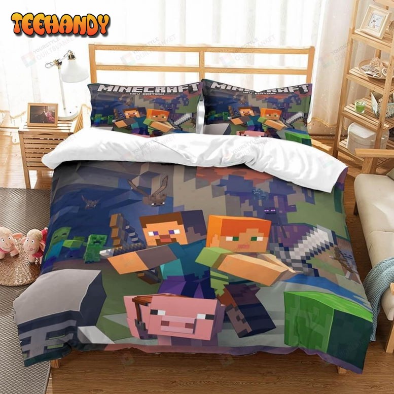 3d Minecraft Characters Bedding Set