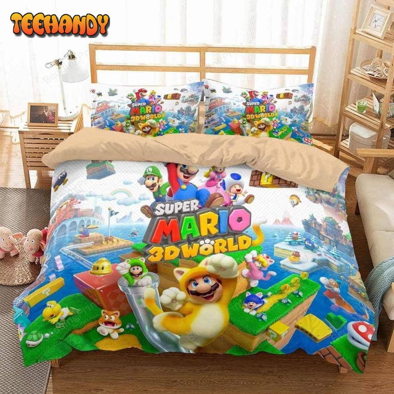 3d Super Mario World Duvet Cover Bedding Set