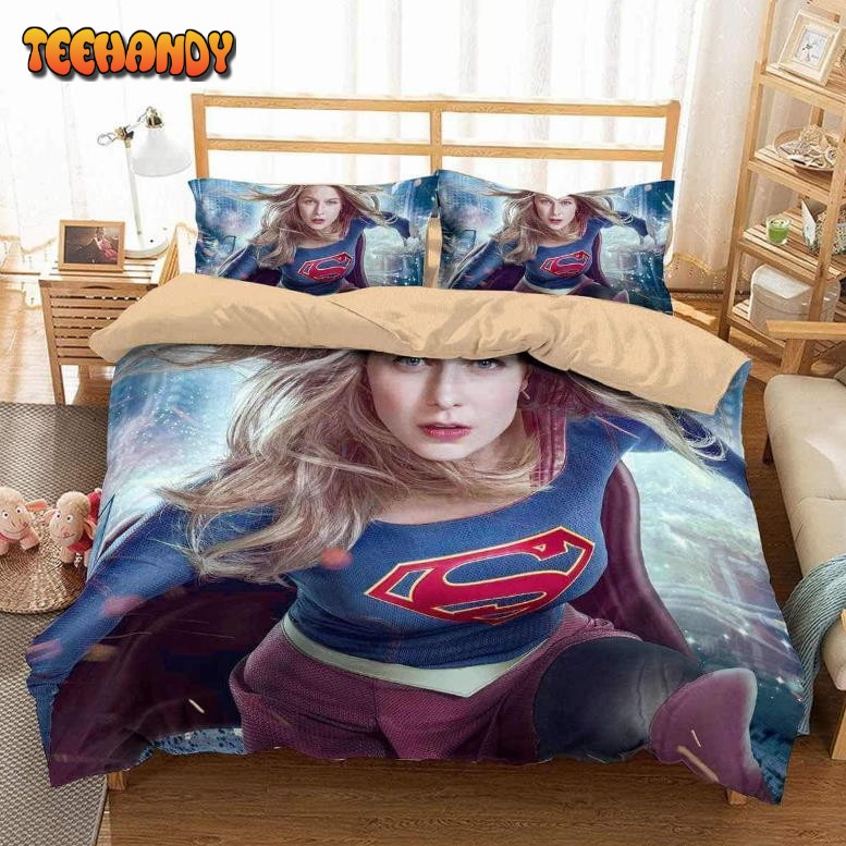 3d Supergirl Duvet Cover Bedding Set