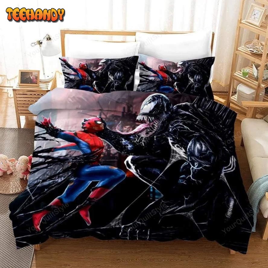 3d Venom Spiderman Fighting Bedding Set