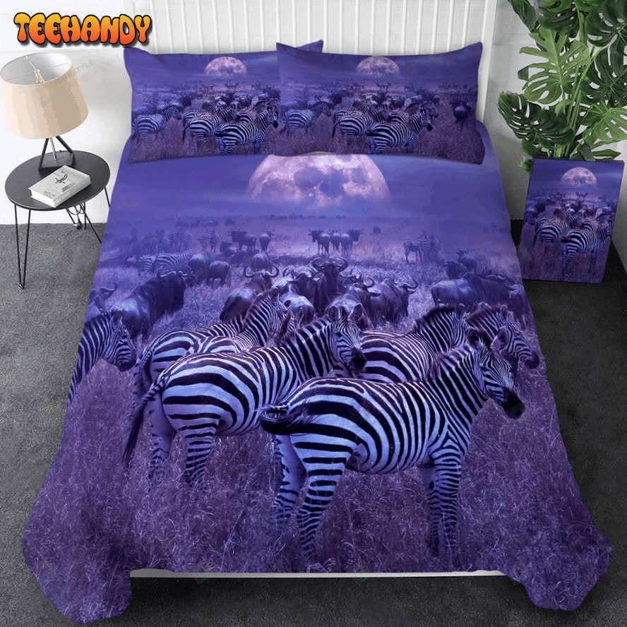 3d Zebra On The Pampasgrass Duvet Cover Bedding Sets