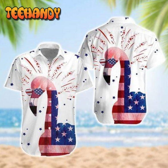 4th of July Flamingo Hawaiian Shirt