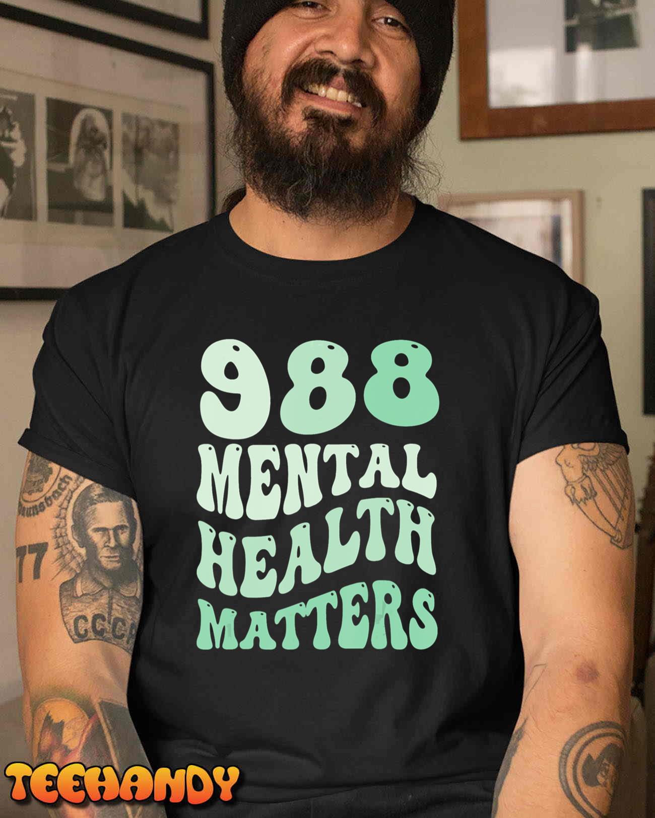 988 Semicolon Mental Health Matters Suicide Prevention Retro T-Shirt