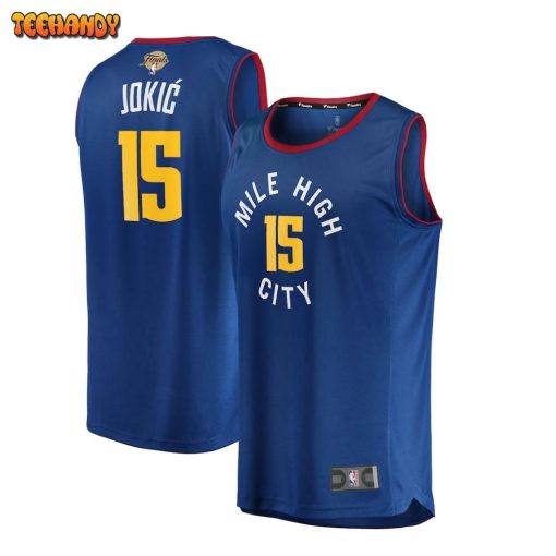 Nikola Jokic Denver Nuggets 2023 NBA Finals Fast Break Player Jersey Blue