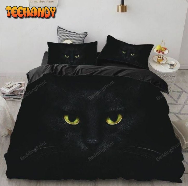 A Black Cat Bed Sheets Duvet Cover Bedding Set