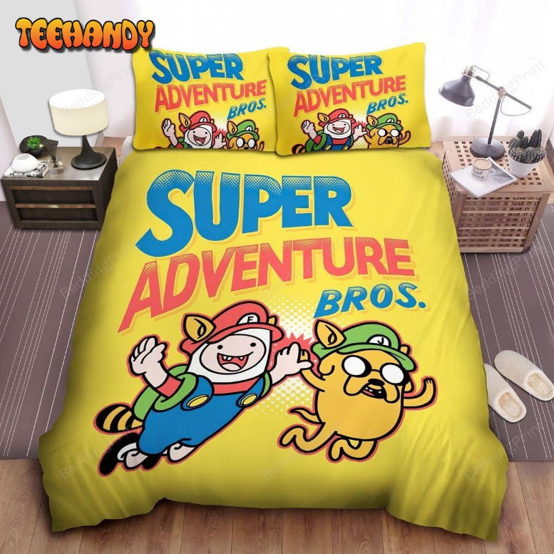 Adventure Time, Super Adventure Bros Mario And Luigi Bedding Set