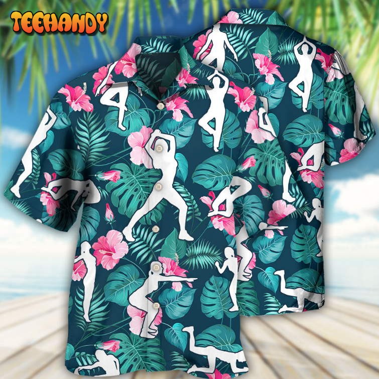 Aerobics Tropical Floral Hawaiian Shirt