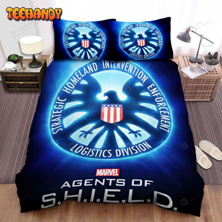 Agents Of S.H.I.E.L.D. Eagle Logos Duvet Cover Bedding Set