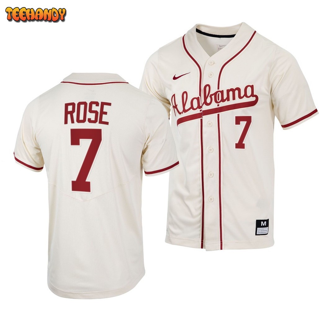 Alabama Crimson Tide Caden Rose College Baseball Jersey Natural