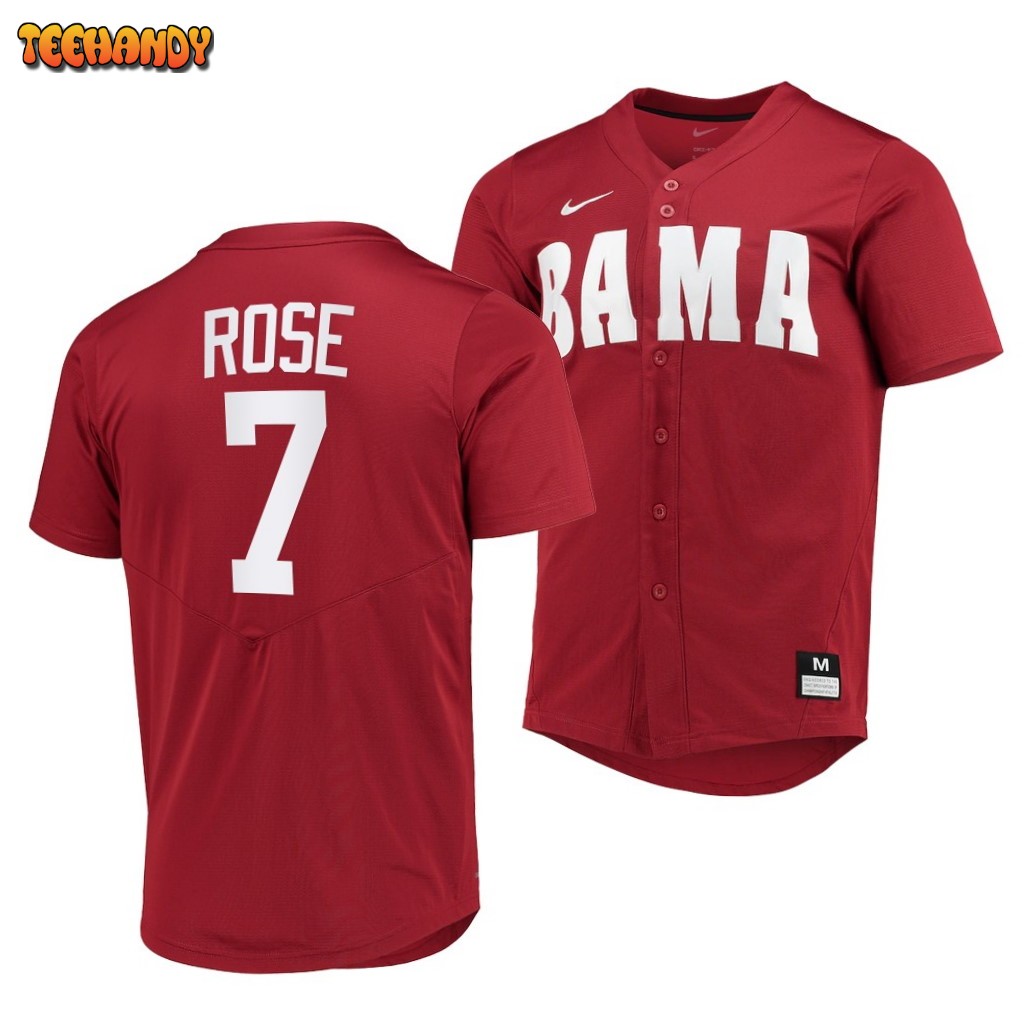 Alabama Crimson Tide Caden Rose College Baseball Jersey Red