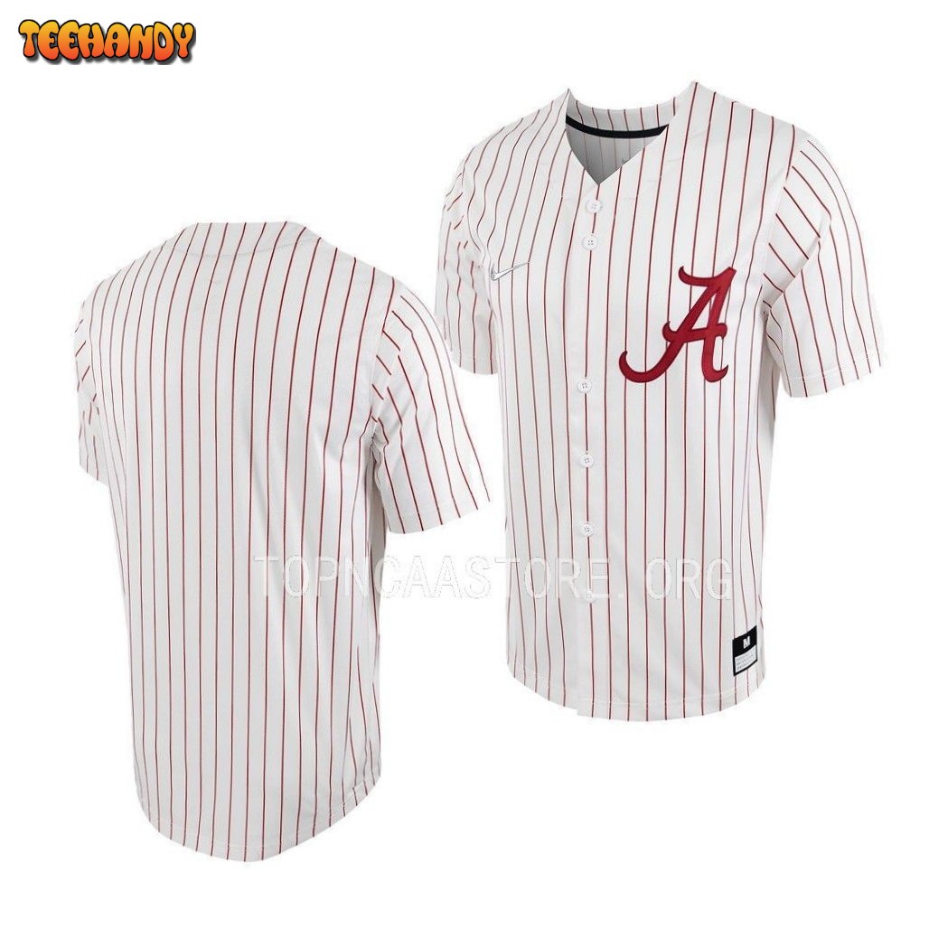 Alabama Crimson Tide College Baseball White Full-Button Jersey