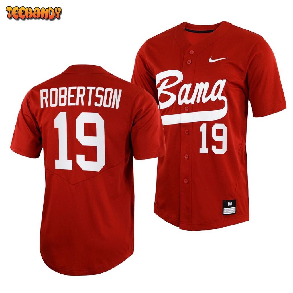 Alabama Crimson Tide David Robertson College Baseball Jersey Crimson