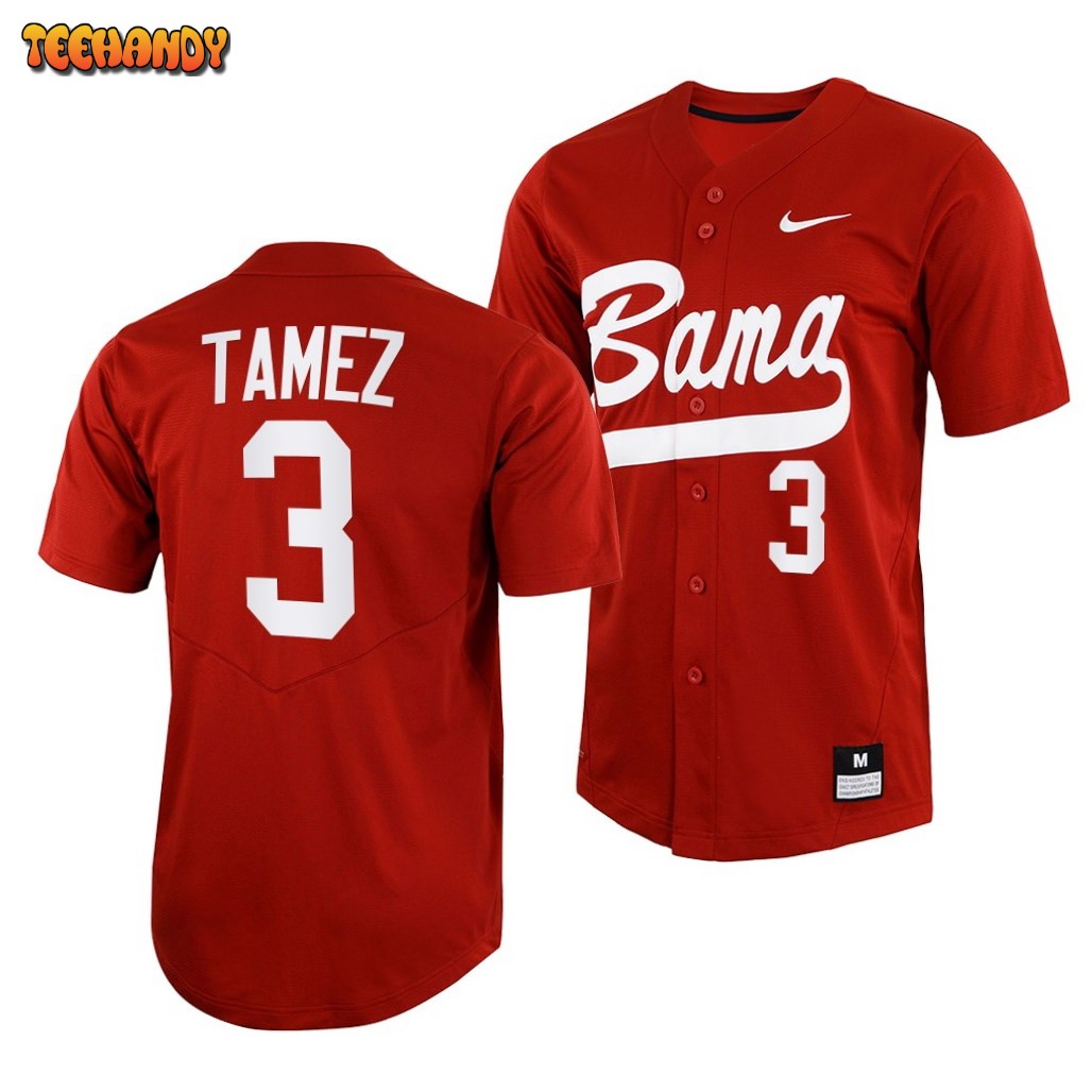 Alabama Crimson Tide Dominic Tamez College Baseball Jersey Crimson