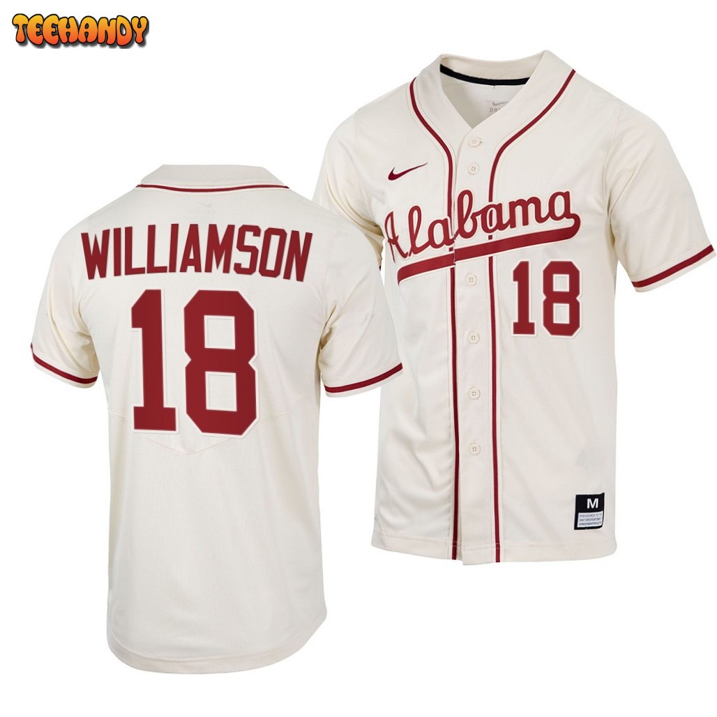 Alabama Crimson Tide Drew Williamson College Baseball Jersey Natural