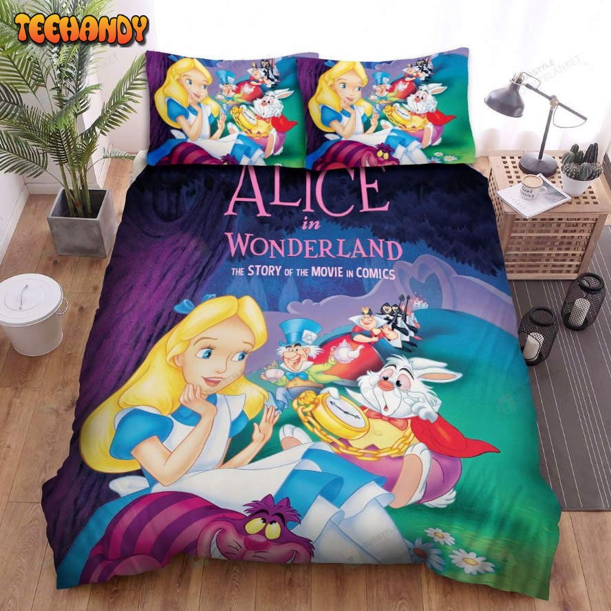 Alice In Wonderland Comic Story Duvet Cover Bedding Set