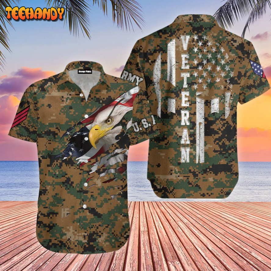 Amazing Camo Us Marine Corps Veteran Hawaiian Shirt