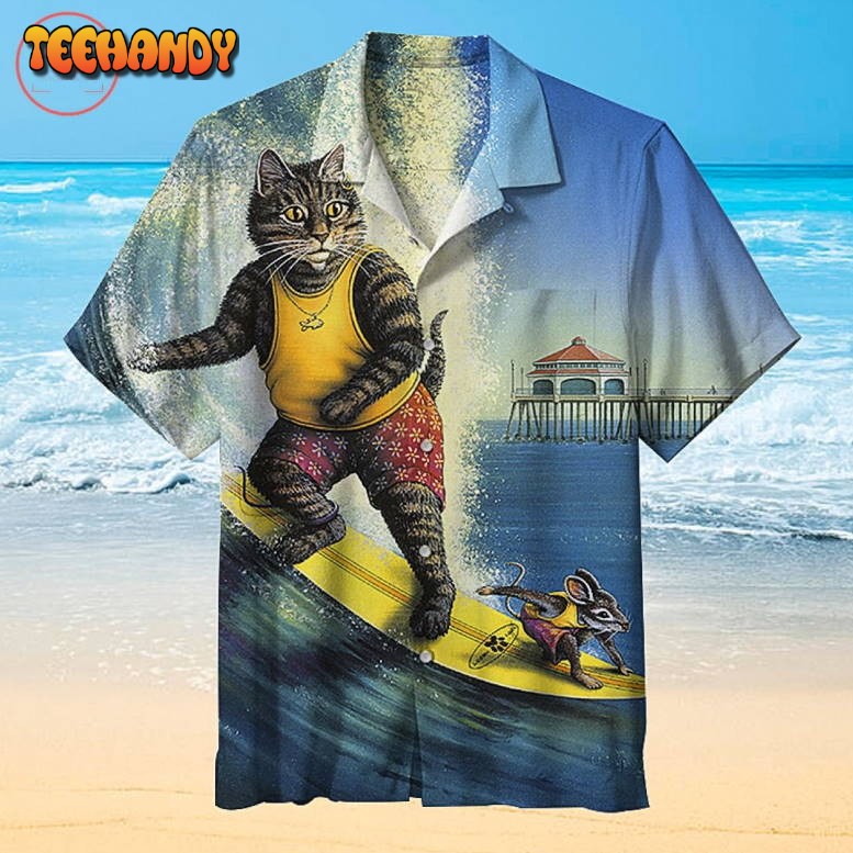 Amazing Cat and Mouse Surfing Hawaiian Shirt