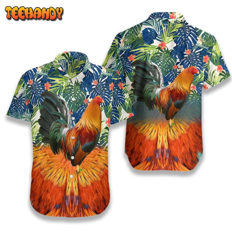 Amazing Colorful Rooster Cool Design Aloha Hawaiian Shirt