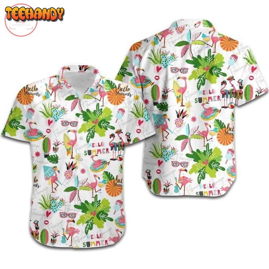 Amazing Flamingo Hello Summer Hawaiian Shirt