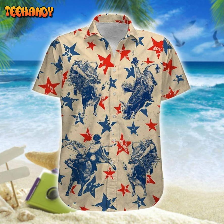 America Bull Riding Hawaiian Shirt