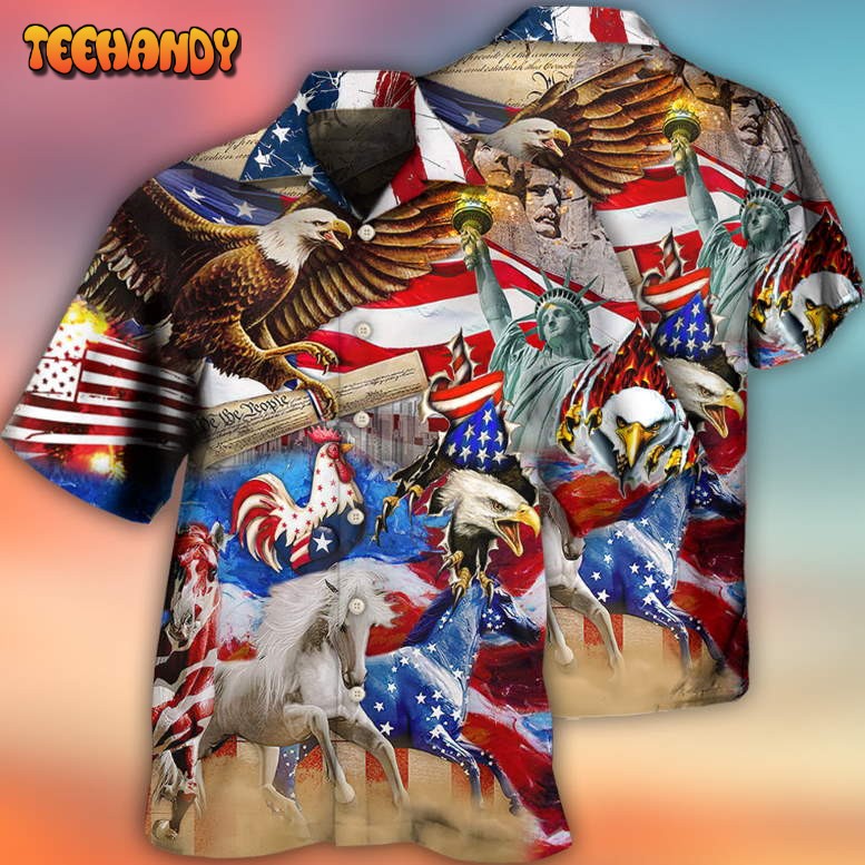 America Independence Day Animal Happy Hawaiian Shirt