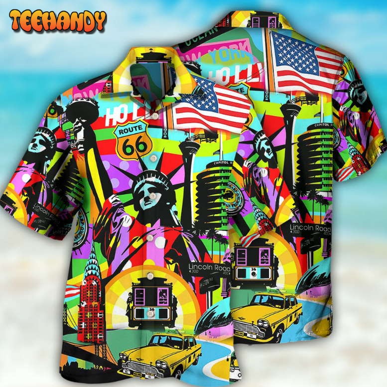 America Travel Colorful Style Hawaiian Shirt