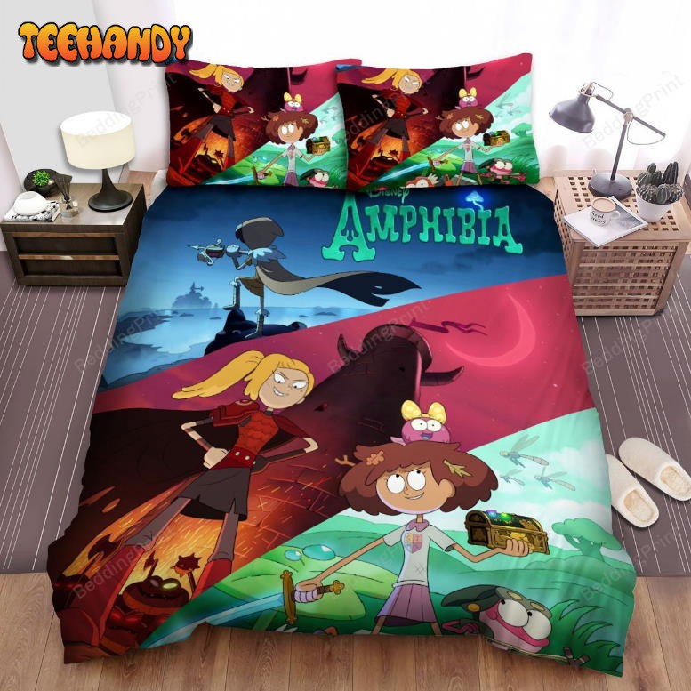 Amphibia Anne, Sasha, And Marcy Poster Duvet Cover Bedding Sets