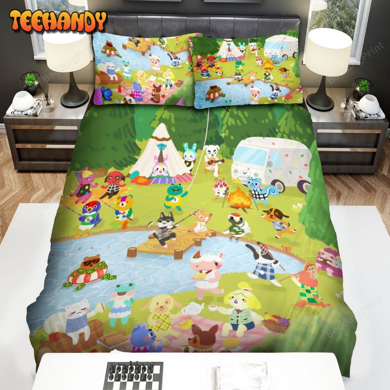 Animal Crossing Camping Bed Sheets Duvet Cover Bedding Sets