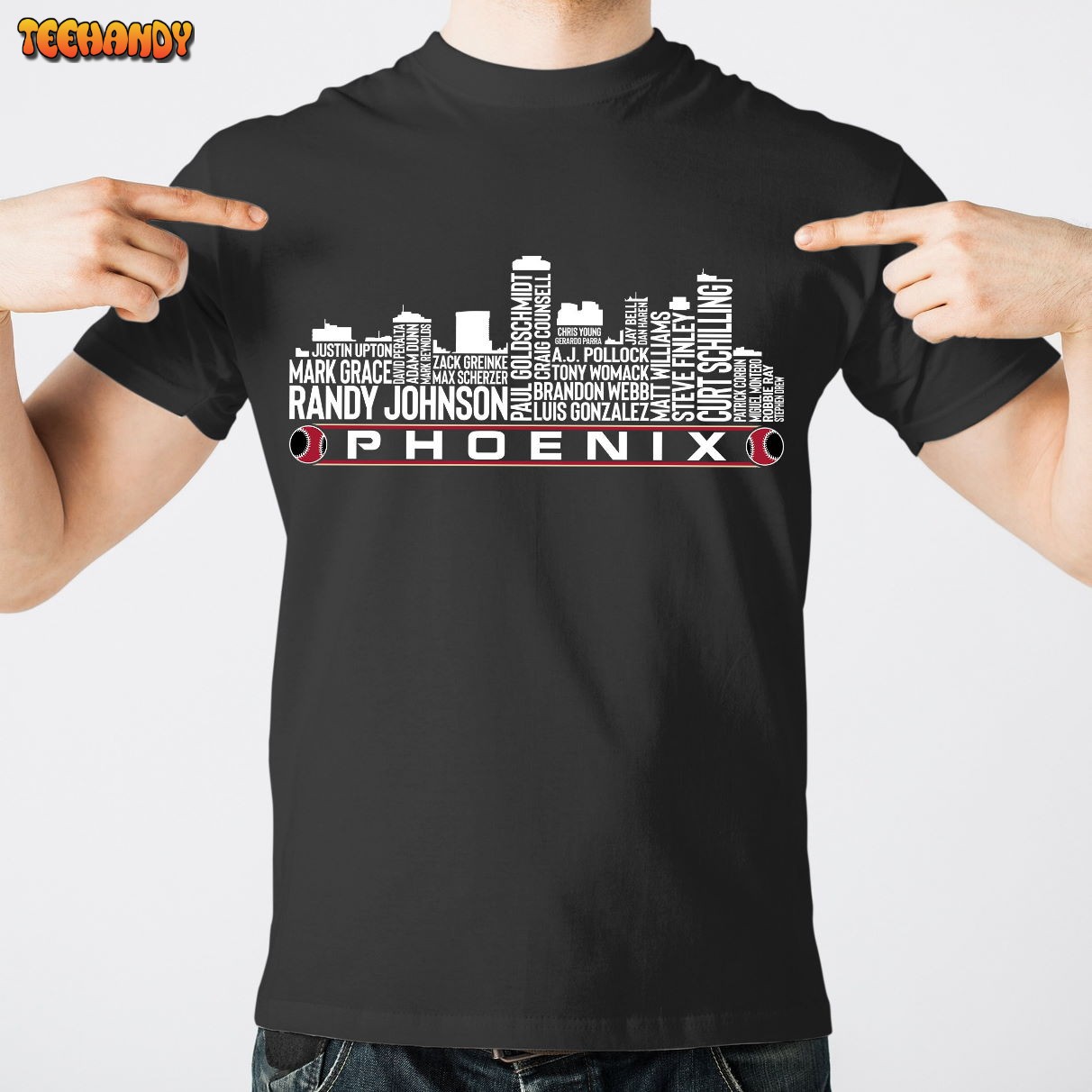 Arizona Baseball Team All Time Legends, Phoenix City Skyline Unisex T Shirt