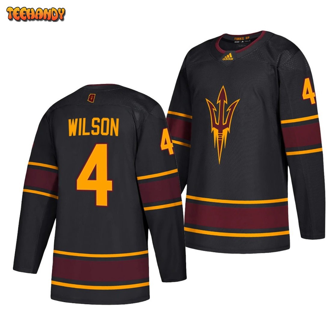 Arizona State Sun Devils Jacob Wilson Black Replica College Hockey Jersey