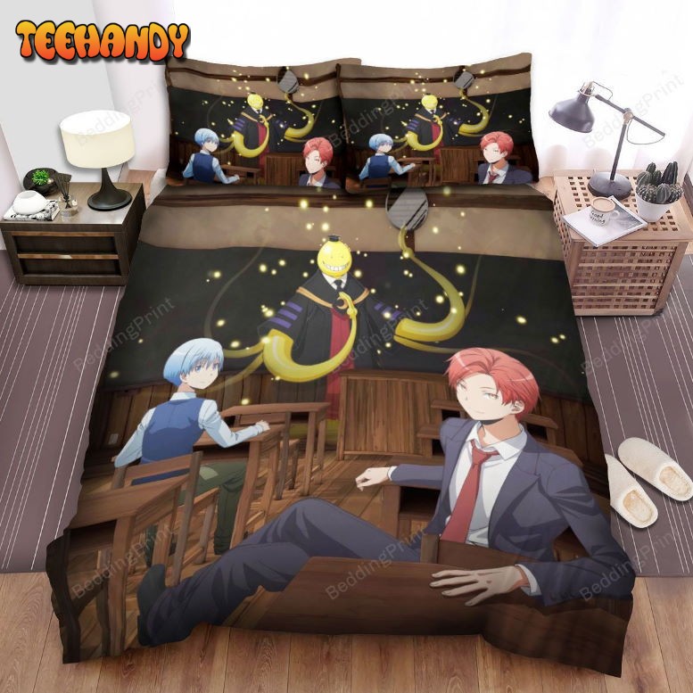 Assassination Classroom Koro-Sensei With Nagisa And Akabane In The Classroom Bedding Sets