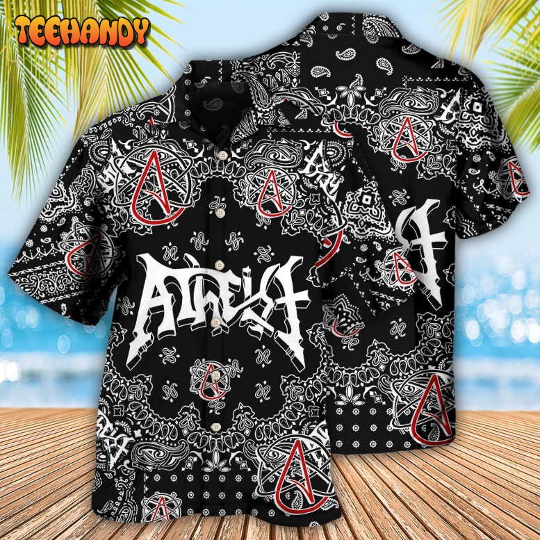 Atheist Black And White Paisley Pattern Hawaiian Shirt