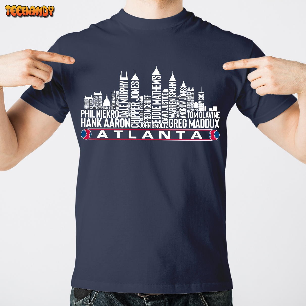 Atlanta Baseball Team All Time Legends Atlanta City Skyline 