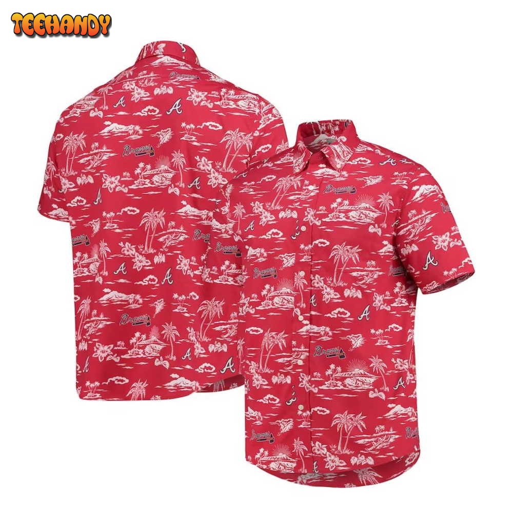 Atlanta Braves Red Kekai Performance Hawaiian Shirt